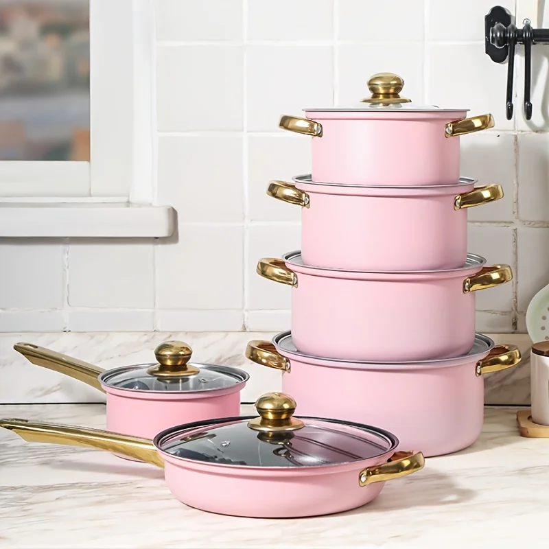 

13pcs Stainless Steel Cookware Set, Anti-stick Stainless Steel Cookware Set Non-Stick Pan Set Versatile