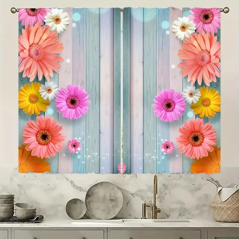 Wood grain pattern printed curtains, bedroom and living room, home decoration, room decoration
