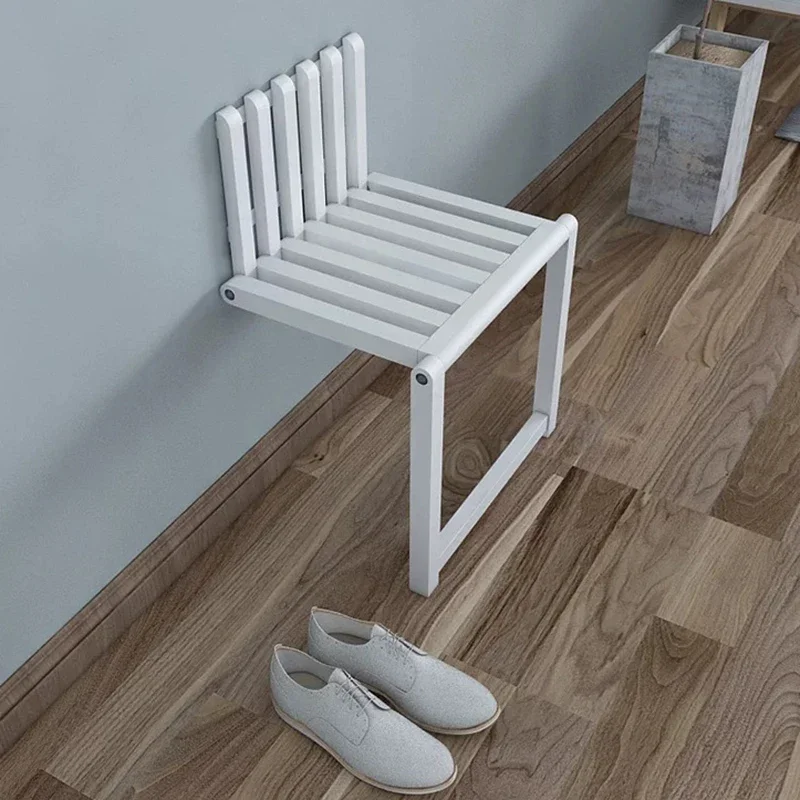 Folding Footstool Wall-Mounted Wall Porch Chair Door Shoe Cabinet Hidden La sedia del bagno Bathroom furniture