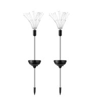 Solar Outdoor Ground Light 30 Line 90 Lights With Remote Control Explosion Dandelion Fireworks Garden Landscape 2pcs
