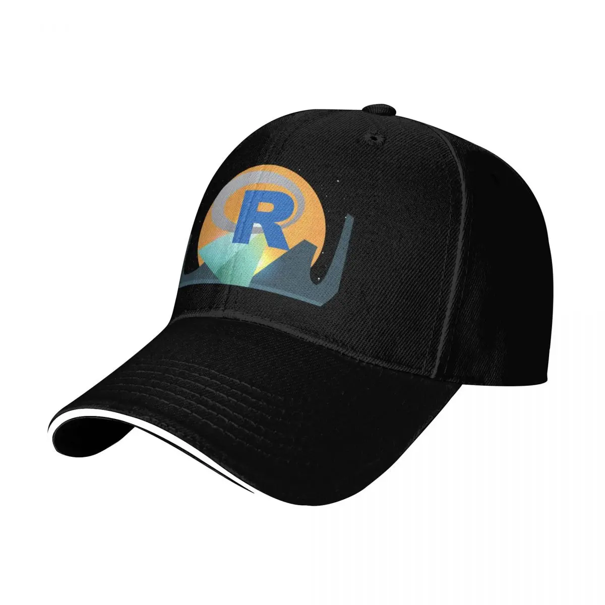 R programming language R logo Baseball Cap Adjustable Buckle Closure Moisture Wicking Quick Dry Curved Brim Classic Fit