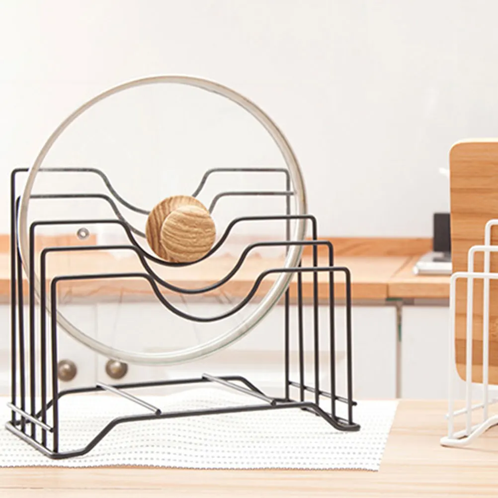 

1Pcs Storage Rack Kitchen Organizer Multi-Layer Black Stand for Cutting Board Pot Lid Pan Rack Holder Drying Shelf
