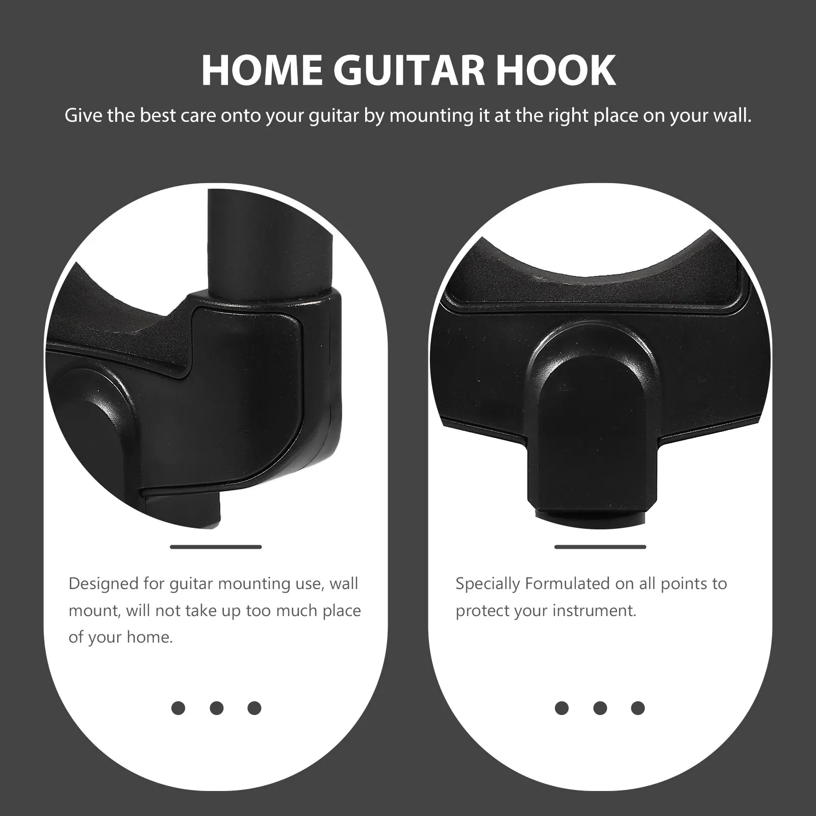 

6pcs Guitar Wall Mount Stands Hanger Locking Holders Wall Mount Guitar Rack Full Auto Grip Protect Instrument Rubber