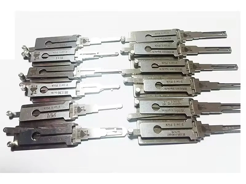 Original LISHI 112 Uds 2 en 1 Juego de herramientas profesionales universales suministros de cerrajería y juego de selección de cerradura para cerraduras de coche