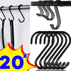5/10/20PCS S Shape Hook Metal Kitchen Pot Cups Rack Bathroom Bedroom Railing Hanger Clothes Bags Towels Plants Hanging S Hooks