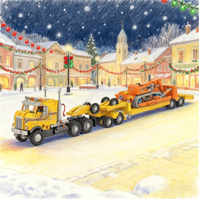 1272 pçs moc pacote de transporte pesado kenworth bullnose modelo construção presentes natal blocos arquitetura brinquedo diy ideia criativa