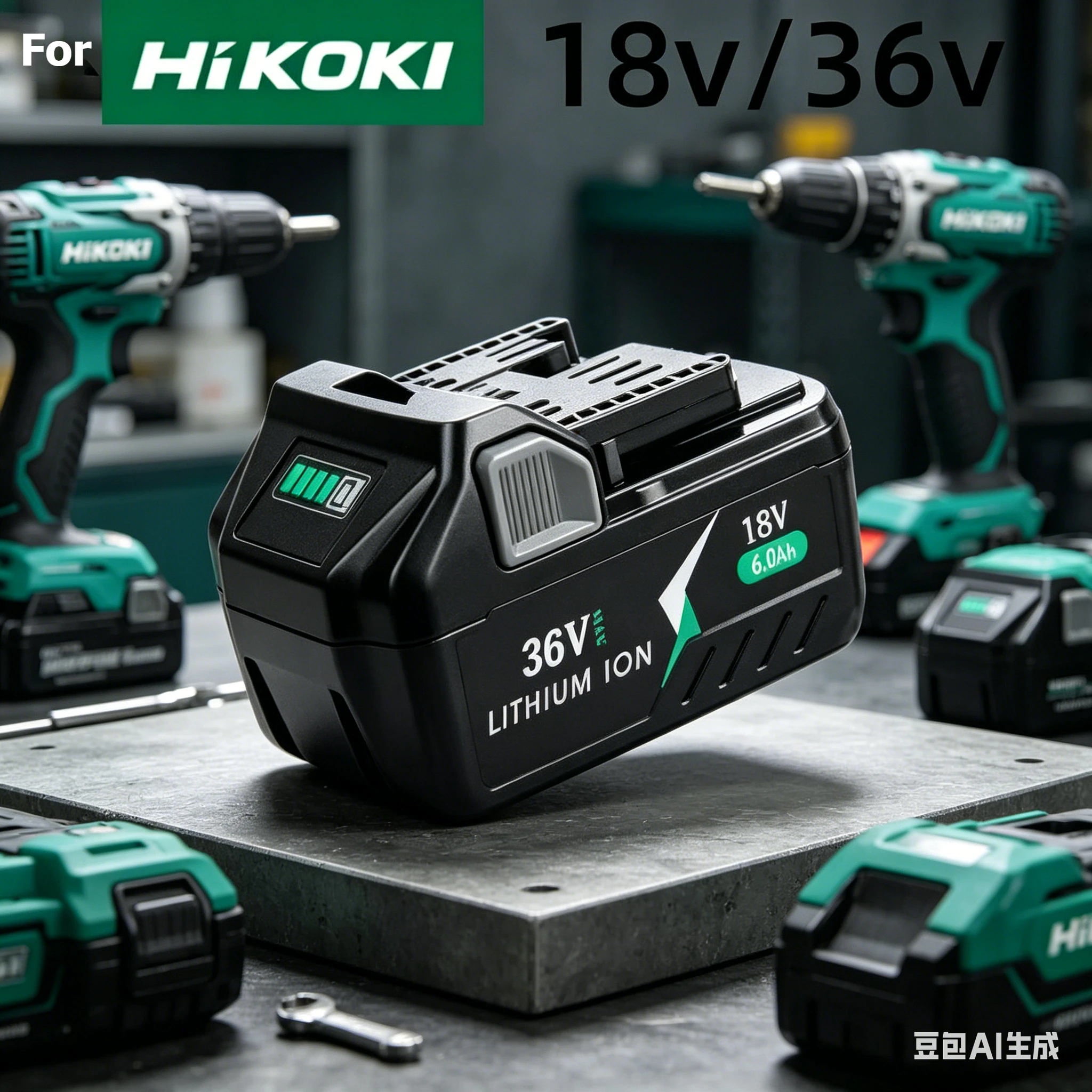 

6000mAh Battery For HiKoKI/Hitachi 18V 36V Li-ion Rechargeable Tool Batteries High Performance High Capacity for BSL1830 BSL1850
