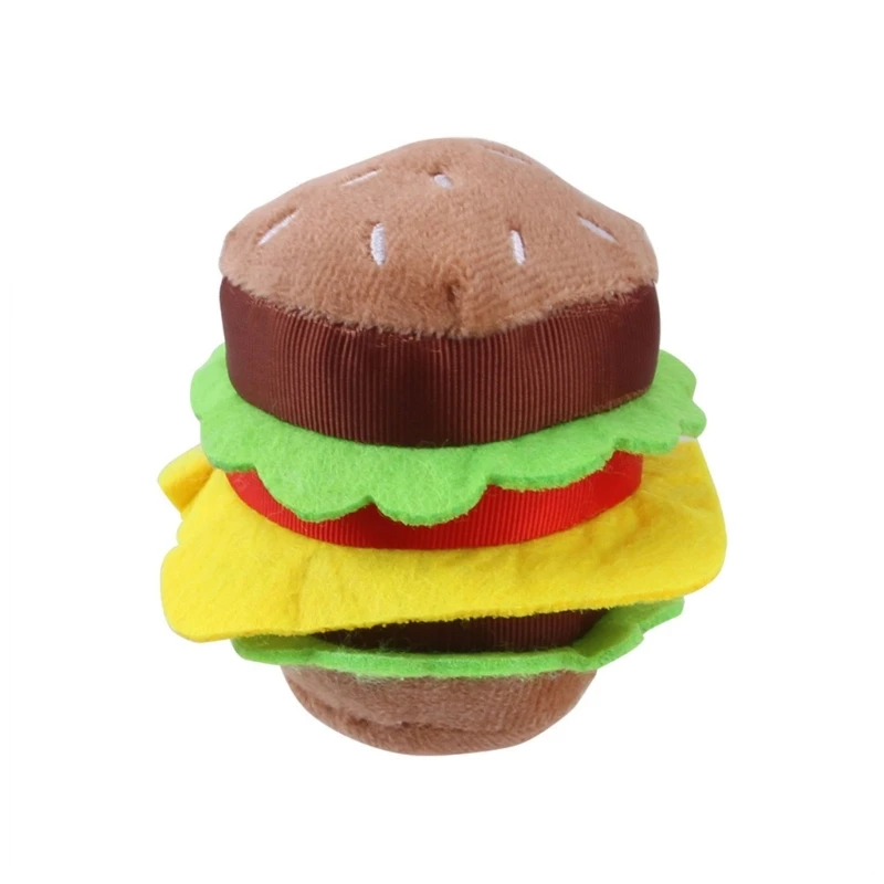 Pet Dog Chew Toy for Small Dogs Plush Hamburger Toy Dogs Soft Teething Toy Aggressive Chewers Toy Puppy Dropship