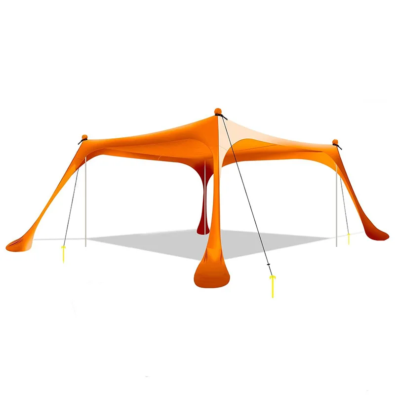

Multi-specification outdoor portable beach canopy, Lycra fabric windproof awning, seaside vacation and leisure canopy