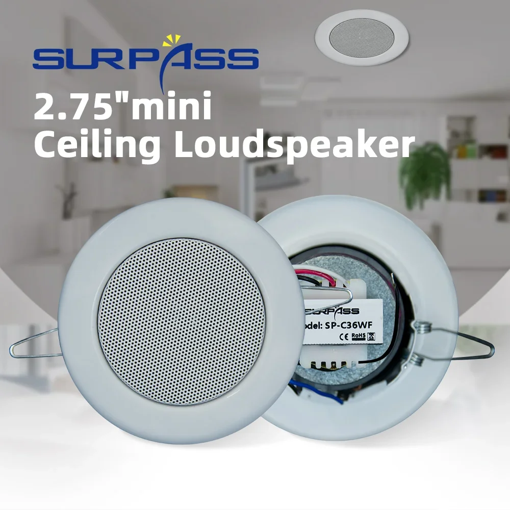 100V Mini Loudspeaker Public Address System 2.75inch Ceiling Speaker Trumpet Commercial Hotel Restaurant Broadcast Speaker