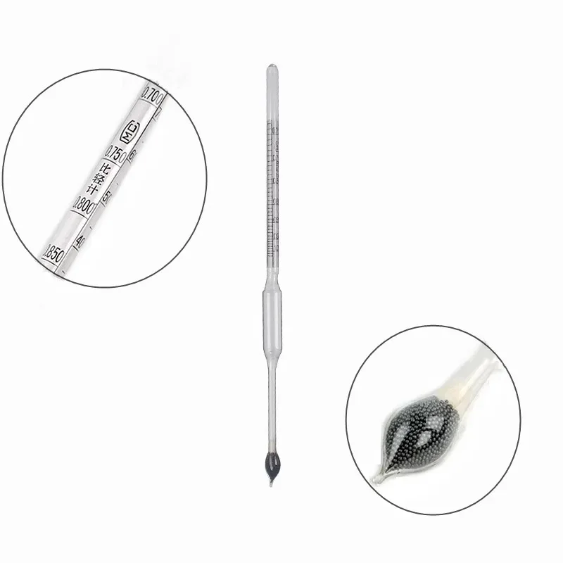 Baume (°Bé) Density Meter Glass Float Gauge Densitometer 0.700-1.000 Liquid Specific Weight Meter 70-100 Length 250mm 6/PK