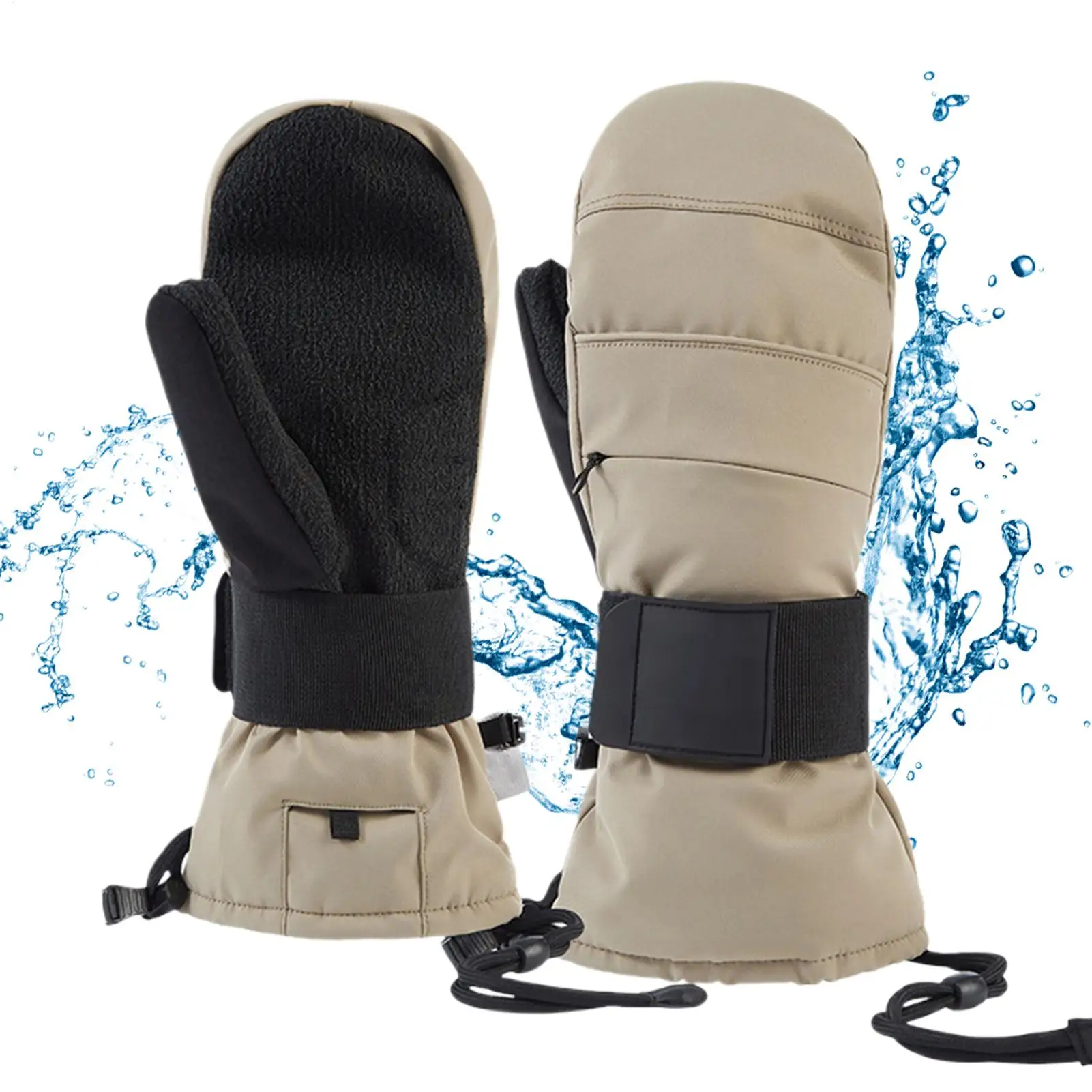 

Ski Gloves Touchscreen Thermal Mittens With Wrist Guard Fleece Lined Cycling Gloves For Men Winter Motorcycle Ski Cold Weather