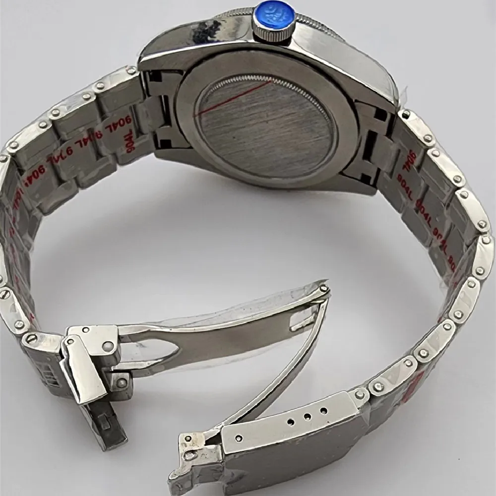 41mm Stainless Steel Watch Dual Time Zone Display Nh34 Gmt Movement 2023 New Red And Blue Bezel