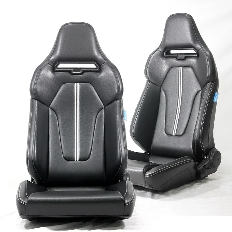 Universal modified PU racing seat with automotive PU leather breathable fabric
