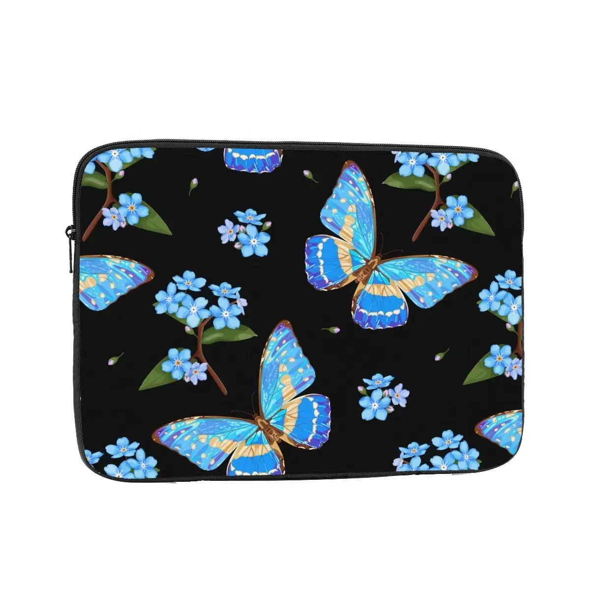 Forget-me-not Flowers And Butterflies Laptop Liner Sleeve10 12 13 15 17 Inch Notebook Sleeve Cover Bag Shockproof Case Bag