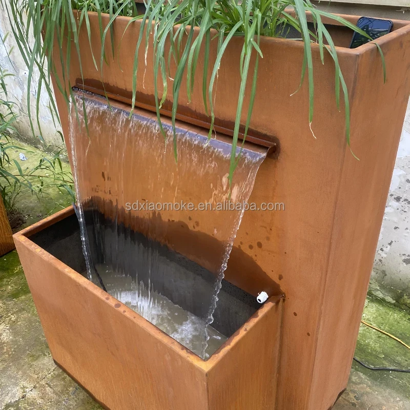 custom.Corten Steel  Feature Fountain Outdoor Fall Garden Landscape  Customized Size