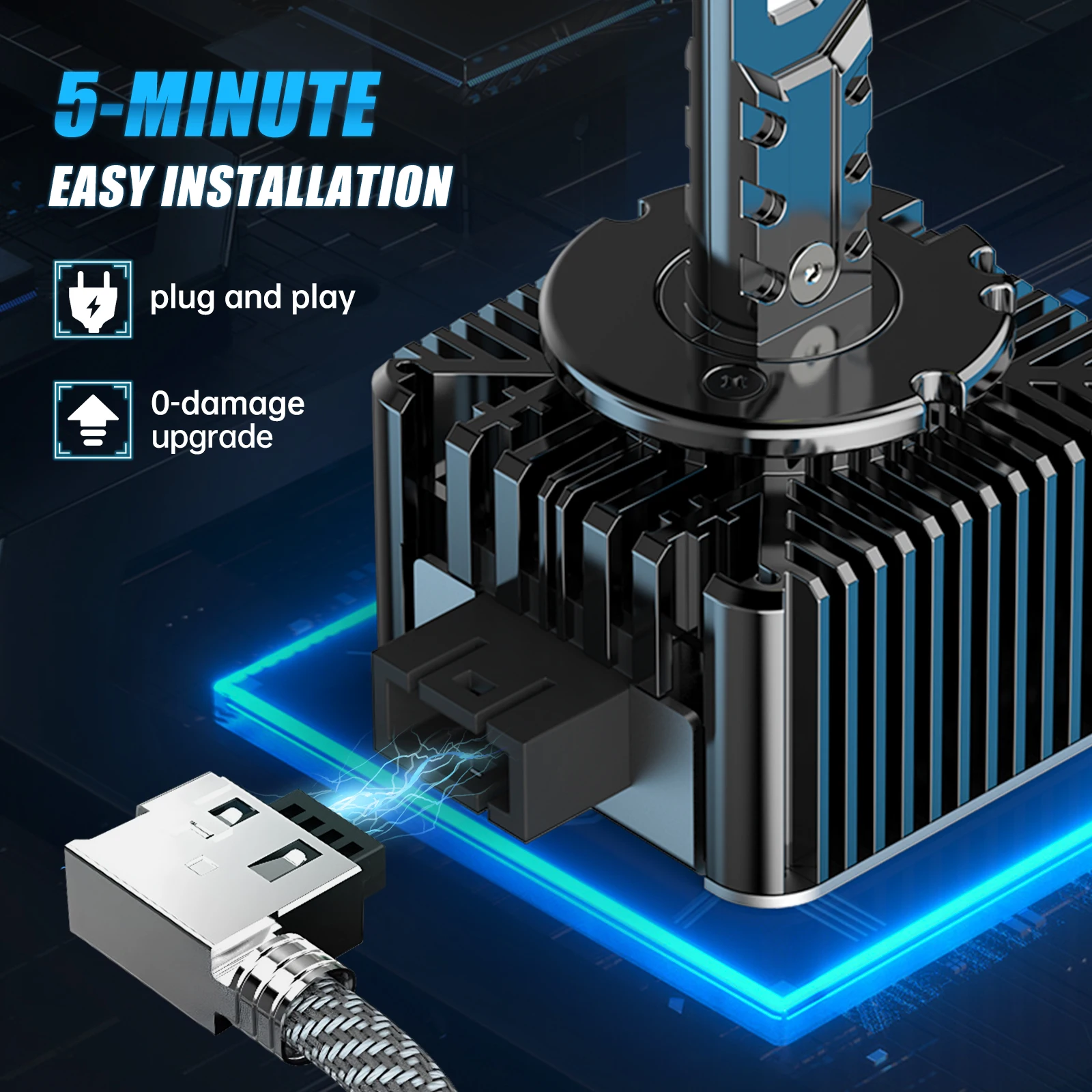 

BEVINSEE D1S D3S LED Canbus D2S D5S D1R D2R D3R Светодиодные лампы для фар 70 Вт 6000 К 7000LM Автоматические ксеноновые лампы Замена Plug&Play 12 В