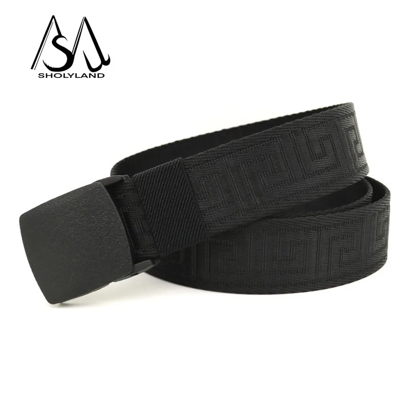 New Trendy Fashion Men\'s Belt Casual Versatile Adjustable Belt Men\'s Neutral Plastic Buckle Outdoor Travel Tactical Belt