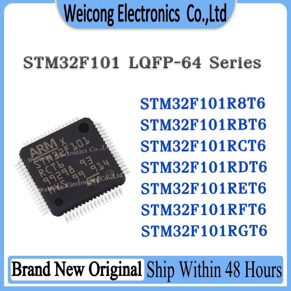 STM32F101RBT6 STM32F101RCT6 STM32F101RDT6 STM32F101RET6 STM32F101RFT6 STM32F101RGT6 STM32F101R8T6 STM32F101 IC MCU Chip LQFP-64