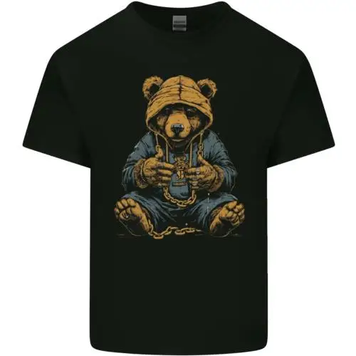 Hip-Hop Teddy Bear Gangsta Gangster Mens Cotton T-Shirt Tee Top