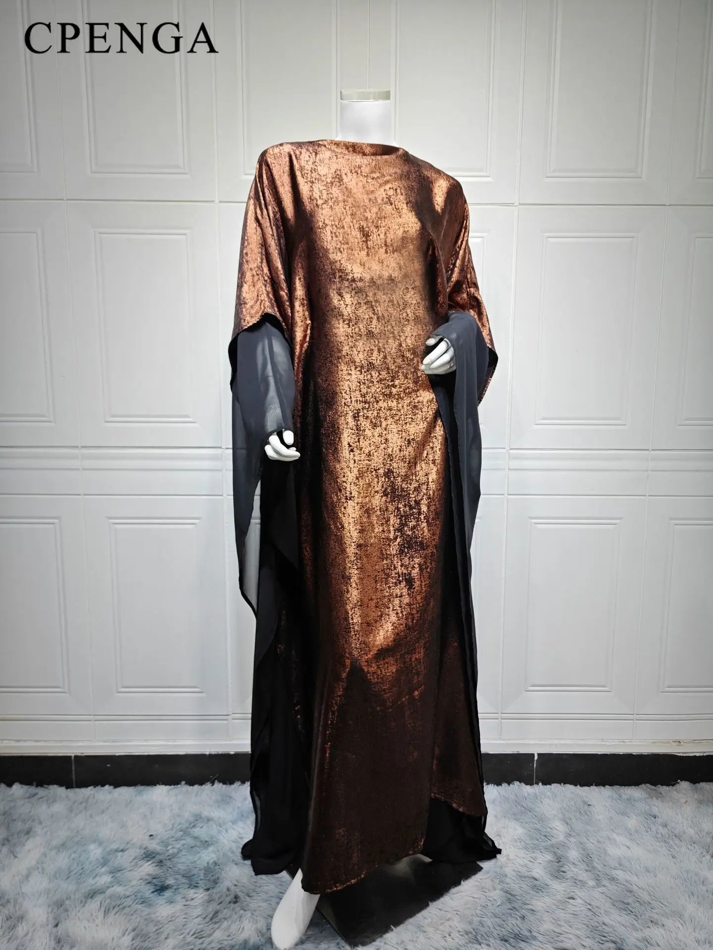 فستان عربي فاخر متواضع بتحديد الخصر للنساء أنيق دبي عباية عادية إسلامية للحفلات المعدنية قفطان تركي