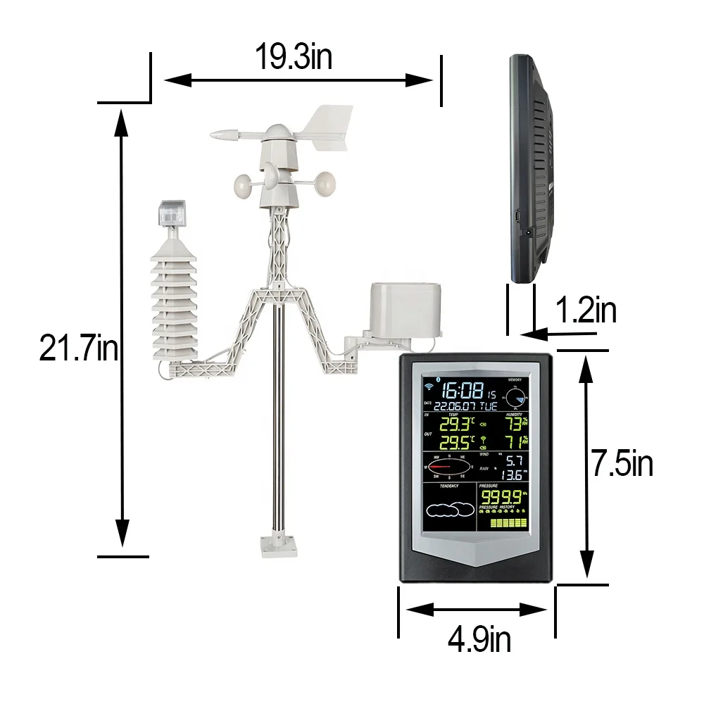 Weather station WS2040VA outdoor professional wireless solar with wind and rain sensor