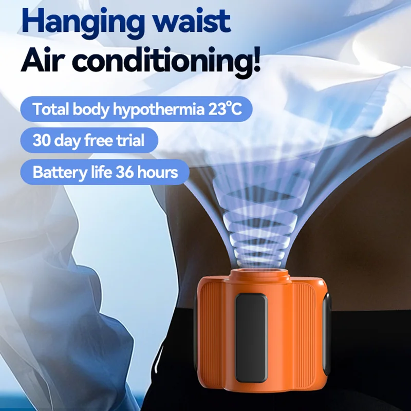 

Многофункциональный поясной вентилятор емкостью 5000 мАч, длительный срок службы, 36 часов, 100 скоростей, цифровой дисплей, наружное охлаждение, поясной вентилятор