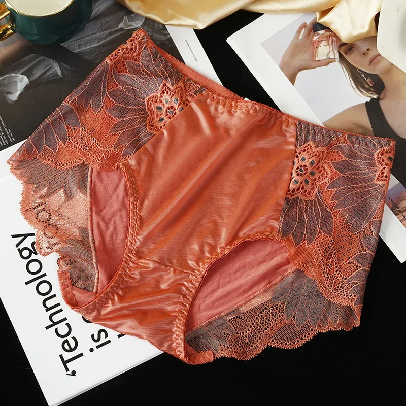 

French Style Sexy Women Underwear High Quality Luxury Lace Ladies Panties Seamless Mid-Rise Female Briefs Lingerie Intimates