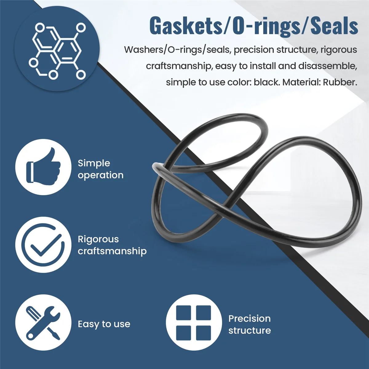 HLES المياه 151122   حلقات دائرية بديلة للحجم الكبير الأزرق ORing Buna-N (3 عبوات)