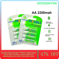 8PC PKCELL AA Battery 2200mah AA Rechargeable Battery 1.2v NI-MH Batteries and 2PC Battery Box for For Mouse Remote control Toys