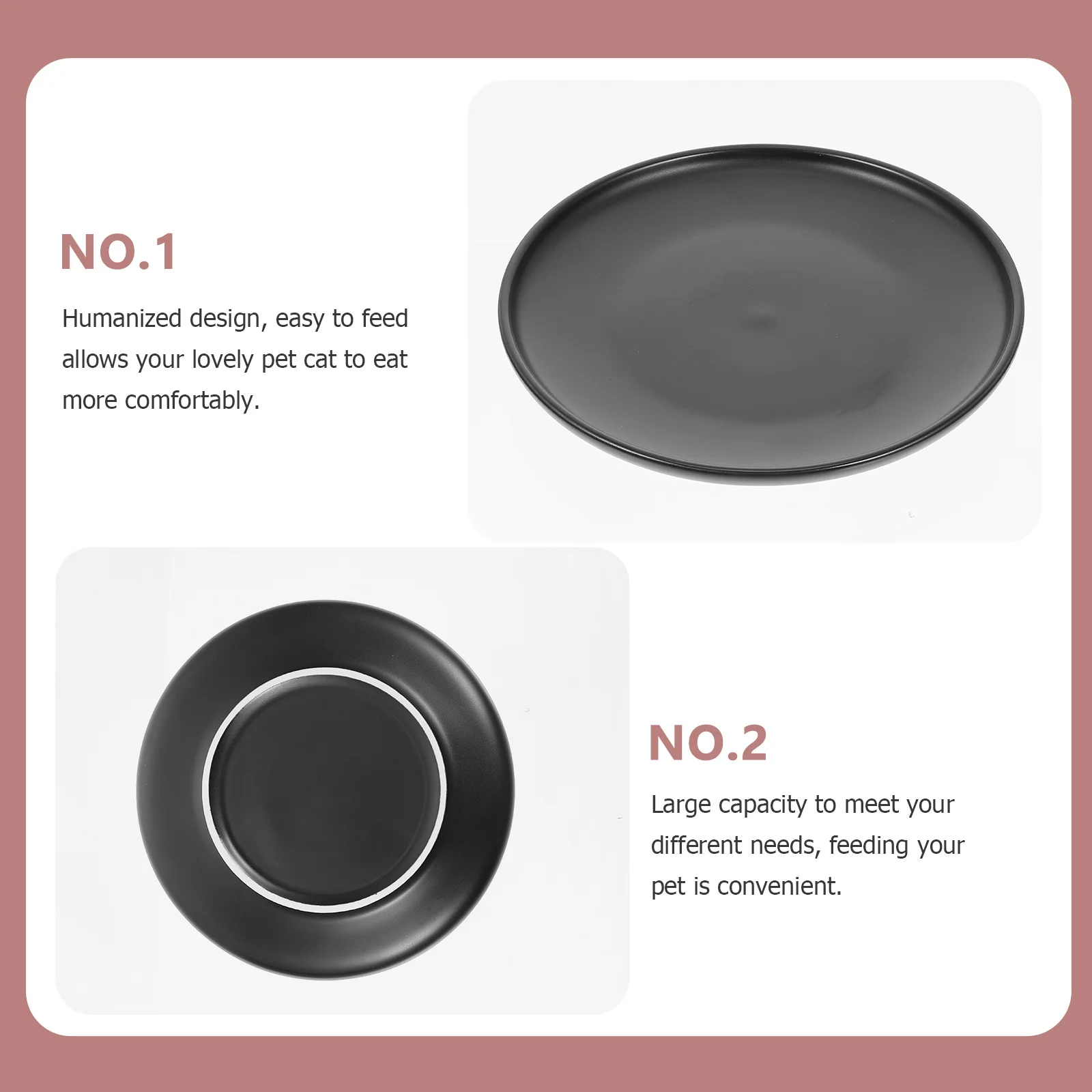 

High Quality Ceramic Cat Bowl Comfortable Feeding Design Large Capacity Pet Food Plate Kitten Shallow Dish Dog Round Eating