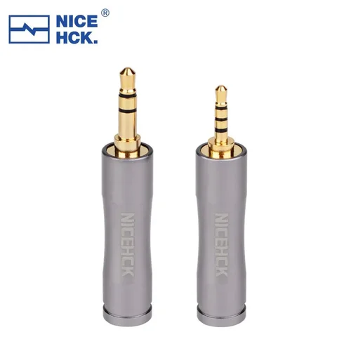 NiceHCK cobre puro chapado en oro 4,4mm hembra a 3,5mm 2,5mm convertidor de Audio HIFI Jack adaptador de auriculares de aluminio accesorios de enchufe