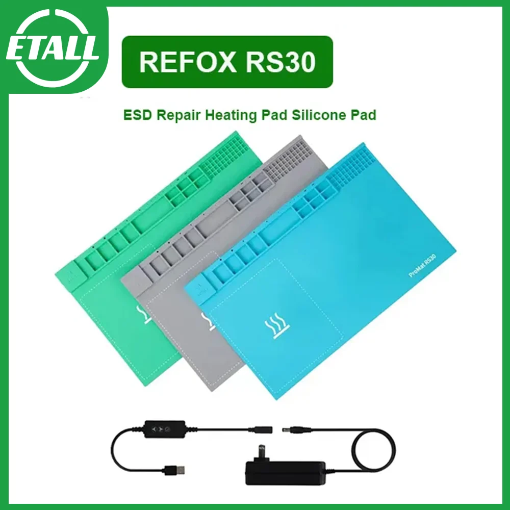 

REFOX RS30 ESD Heating Constant Temperature Pad Phone Tablet Repair Separate Screen Silicone Insulating Maintance Magnetic Mat