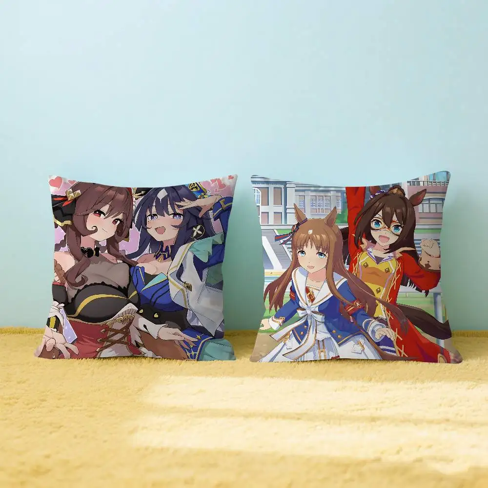 

U-Uma Musume Pretty Derby Decorative Room Aesthetics Pillow Case Home Decor Bedroom Sofa Bed Couch Pillow Cover 45x45