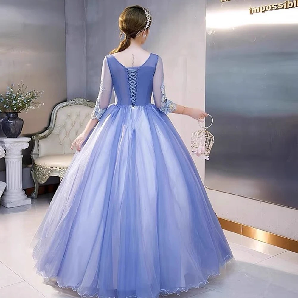 Customized Ball Gown Quinceanera Dresses V Neck Appliques Tulle Prom Birthday Party Gowns Formal Vestido De 15 Anos