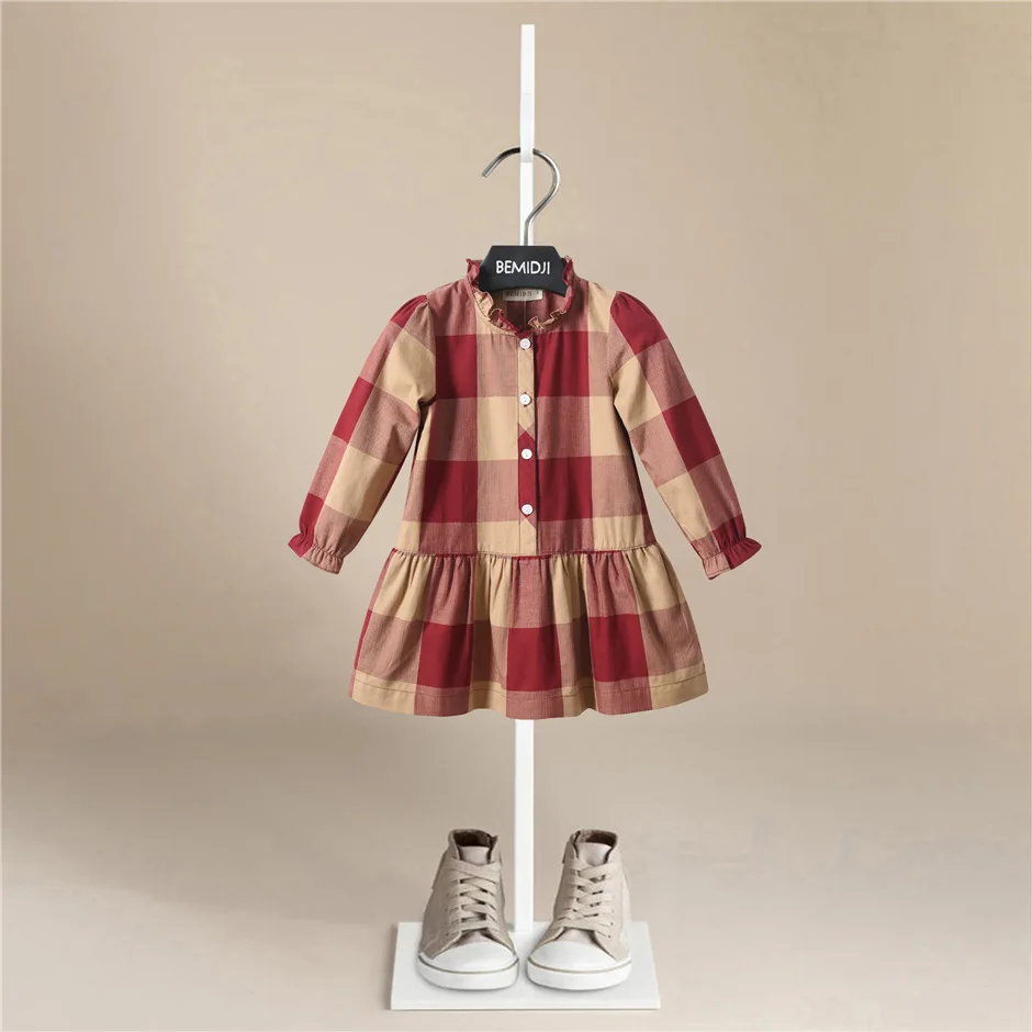 Kids Clothing  Autumn New Arrival Striped Long Sleeve Girl Dress Princess Casual Wear Baby Children\'s Wear 2-6 Years Fashion