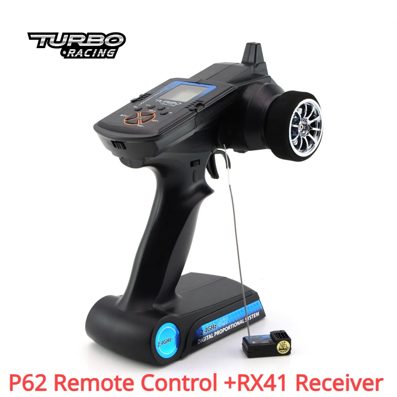 

P62 TURBO RACING RC Model Car/Marine Parts Four-channel LCD 2.4G Remote Control