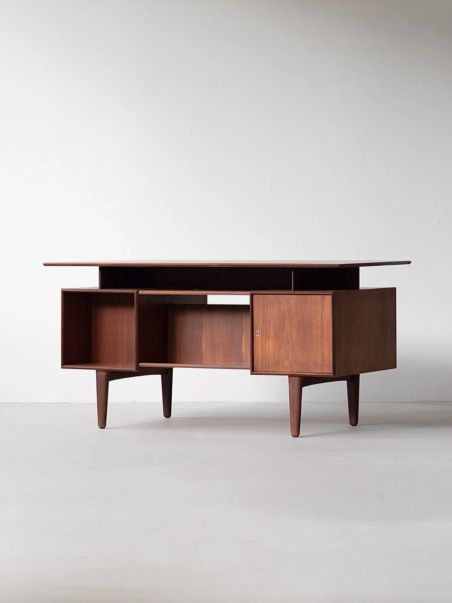 Log desk, cherry wood furniture, writing desk, study storage drawer