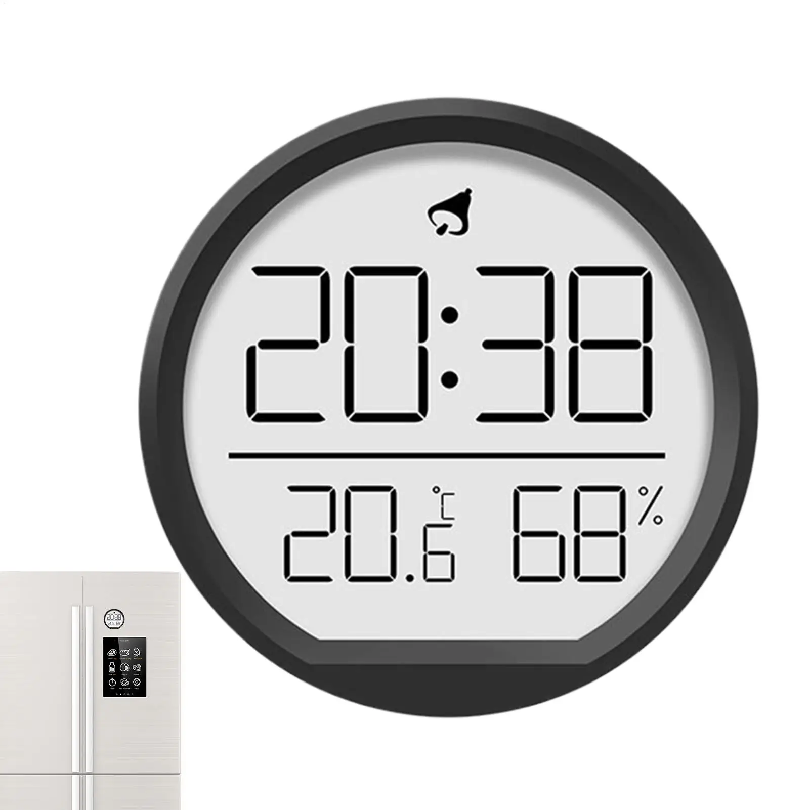 Multi-Function Indoor Wall And Desk Clock With Temperature Humidity Date Display Magnetic Mount Indoor Humidity Gauge