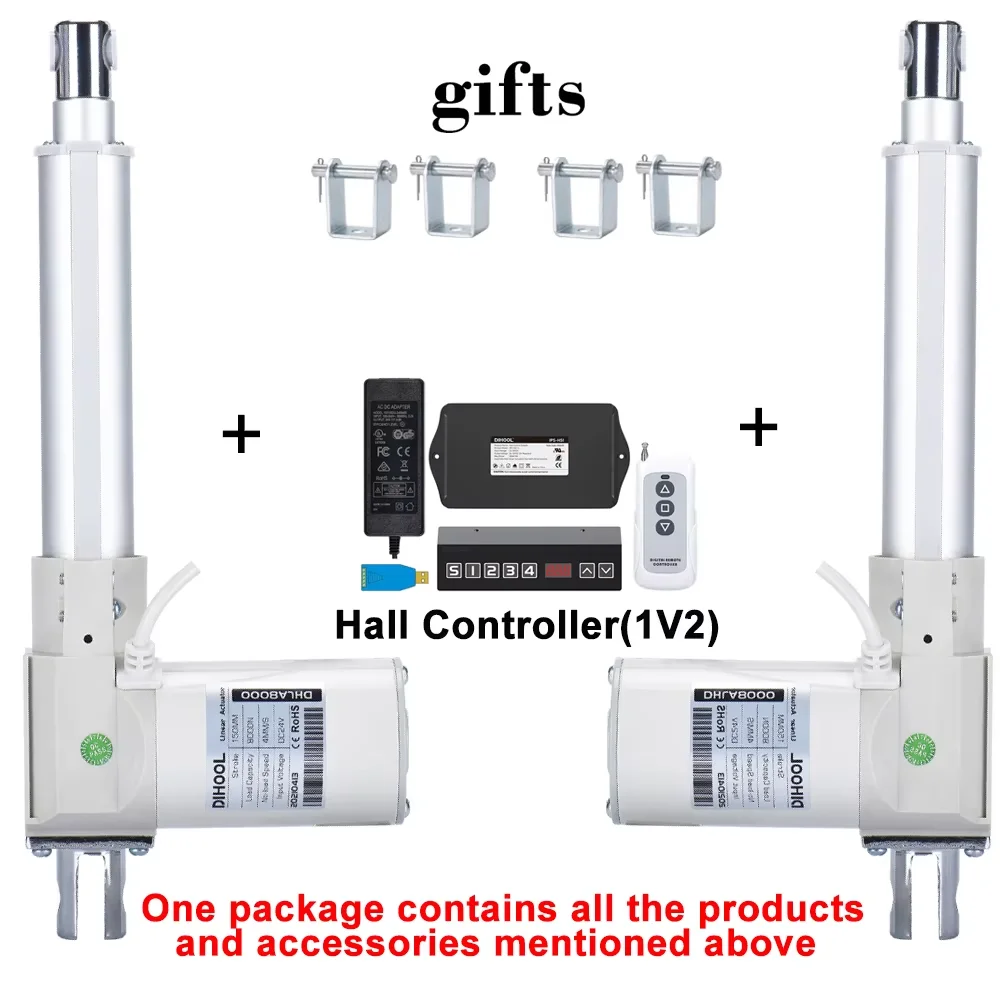 8000N 2Pcs Synchronous Lifting Linear Actuators  with Smart Hall Controller(1V2 Synchronous Control)  50MM~1000MM Stroke DC24V