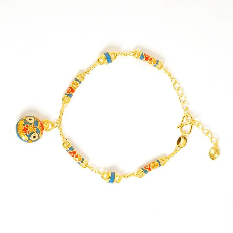 Long-standing gold sand gold swallowing beast fortune gold plated bracelet Chinese Joker jewelry New Year gift