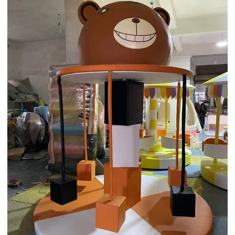 Customized Color Kids Indoor Playground Equipment Party Amusement Event Soft Play Carousel Play Spinner Soft Play Merry Go Round