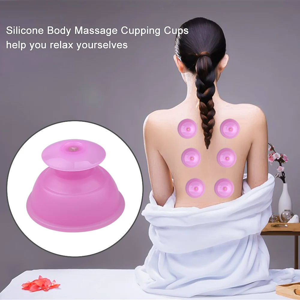 2/8pcs Round Silicone Cupping Vacuum Suction Chinese Massage Therapy Anti Cellulite Vacuum Cupping Cup Full Body Cupping Massage