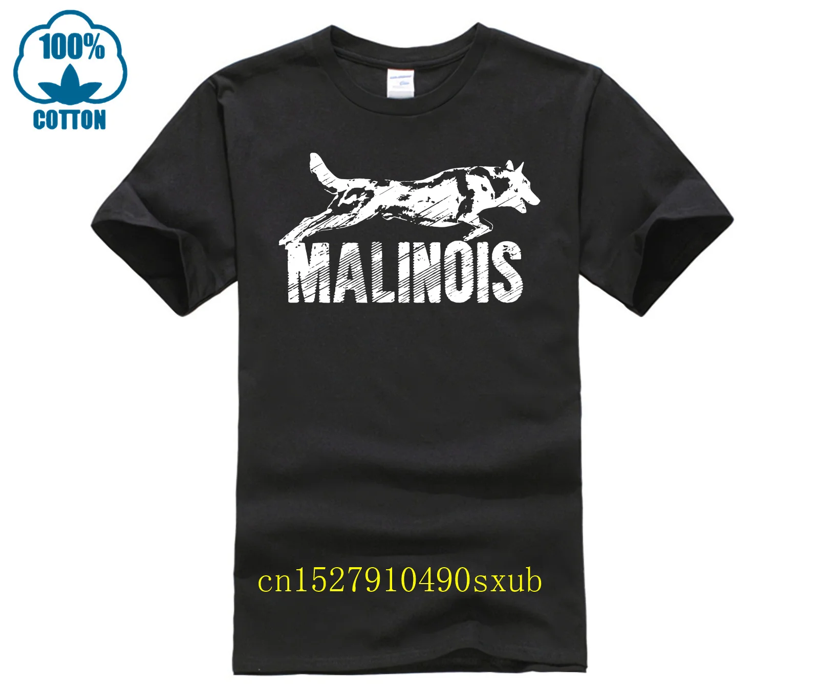 Camiseta negra clásica con Logo de pastor belga de Malinois, camisetas populares de manga larga para hombre, camisetas novedosas Unisex 2024