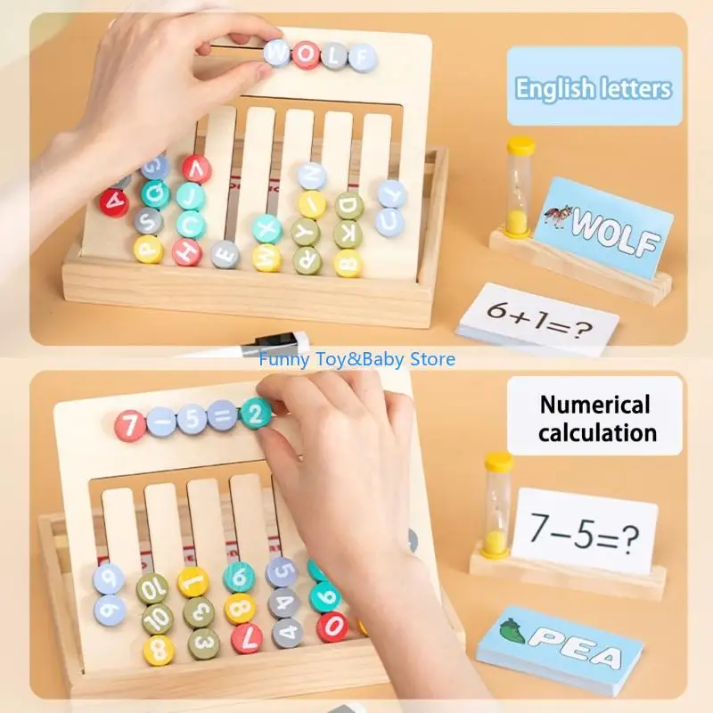 Educatief eiken scriptnummer puzzelspel voor kinderen Redeneren Training Cognitieve ontwikkeling Reisvriendelijk leren speelgoed