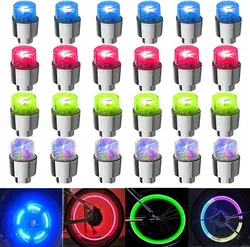 12 PCS LED Wheel Lights Flash Light Tire Valve Cap Lamp for Car Trucks Motorcycle Bike