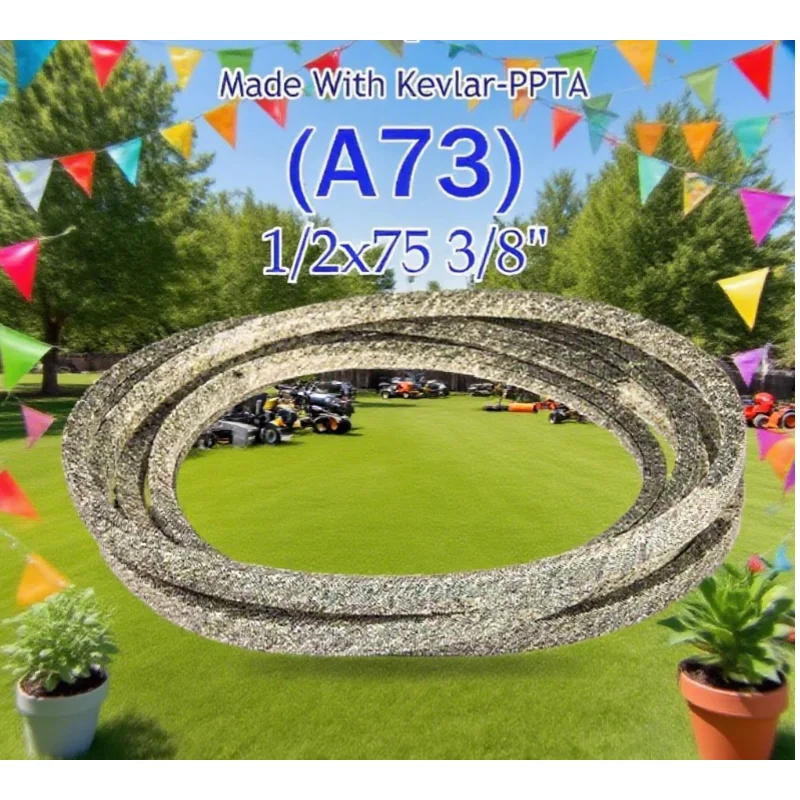 

Wear-Resistant Kevlar Fiber V-Belt Part 1/2"x75.3/8" Accessory for Lawn Mower Engine A73 Vehicle Replacement Belt