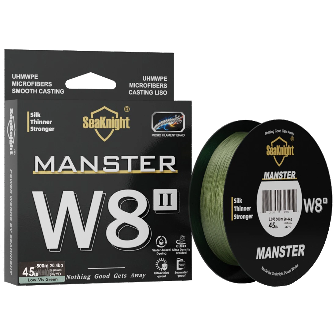 SeaKnight Marke W8 II Serie 500M 8-Strang Angelschnur Fortschrittliche Geflochtene PE-Schnur Anti-UV Meerwasserdichte Beschichtung Angelschnur