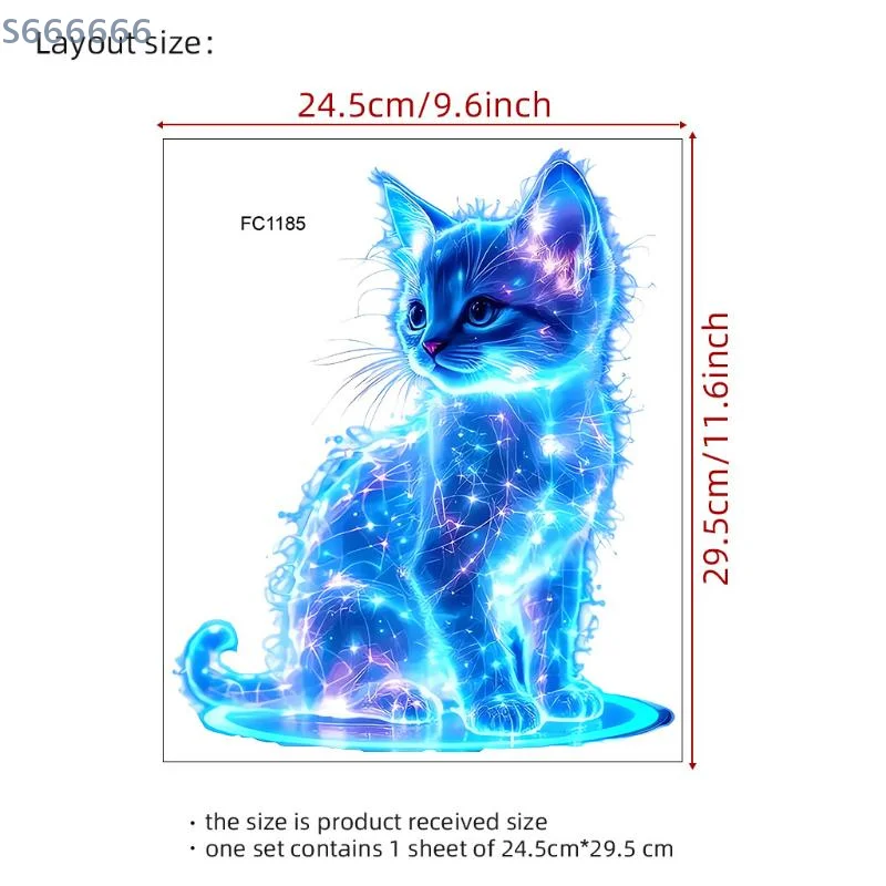 Blue Cat Charming Vinyl Sticker for Car Window and Motorcycle Fuel Tank Front Fairing, 1 Piece Waterproof Decal for Scooter