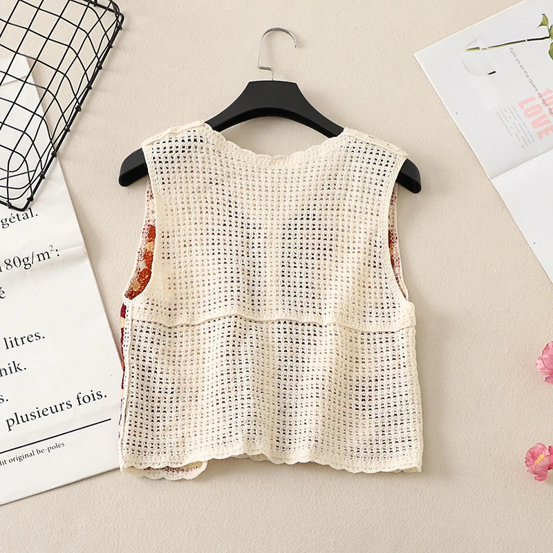 Damska letnia ażurowa kamizelk – Crochet Top Boho recenzja i cena